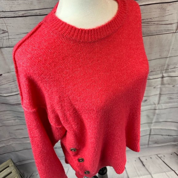 Moral Fiber Hot Pink Crewneck Sweater - M - Picture 2 of 8